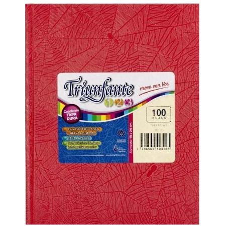 CUADERNO 19X24 TRIUNFANTE 123 100H RAYA RO (x U.)