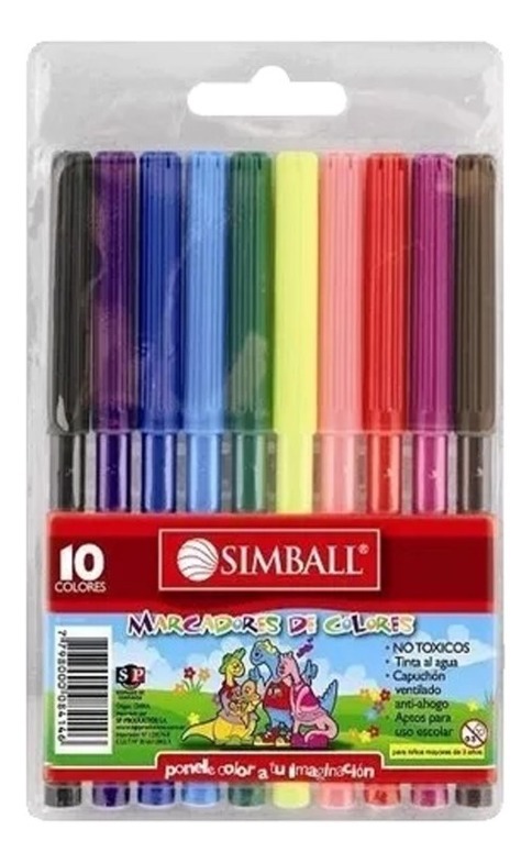 FIBRA ESCOLAR SIMBALL X8  PASTEL (x U.)