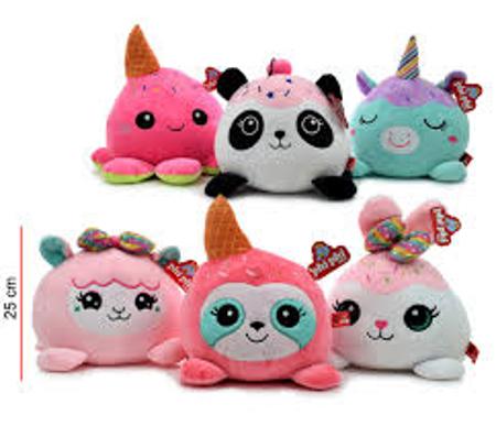 PELUCHE ANIMALES REDONDOS 18CM 8041 (x bli.)