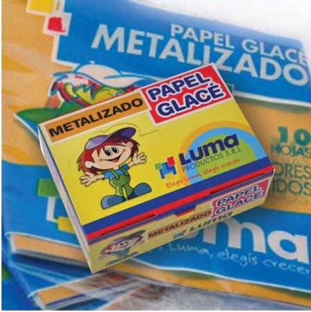 PAPEL GLACE LUMA METALIZADO X 10H (x paq.)