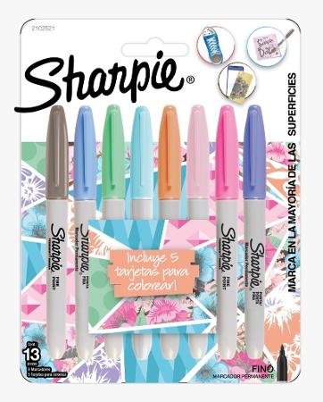 MARCADOR SHARPIE FINO X8 PASTEL - 2102521 (x U.)