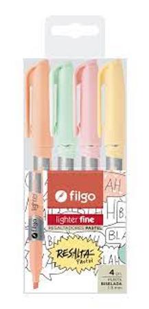 RESALTADOR FILGO FINE X4 PASTEL (x U.)