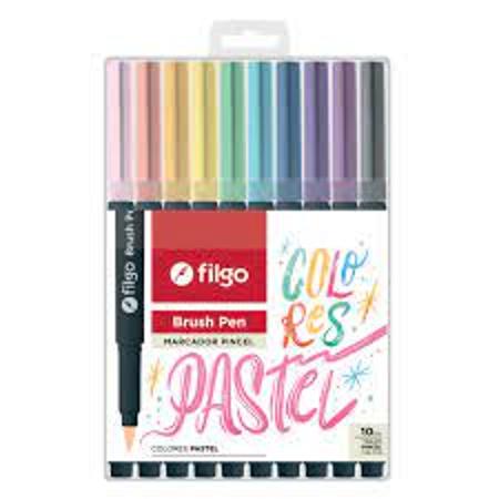 FIBRA FILGO PUNTA PINCEL X10 PASTEL - 035 (x U.)