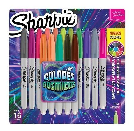 MARCADOR SHARPIE FINO X16 COSMICOS (x U.)