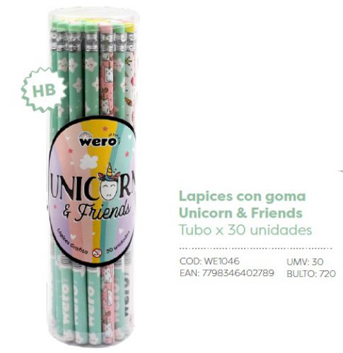 LAPIZ GRAFITO WERO C/ GOMA X5 (x U.)