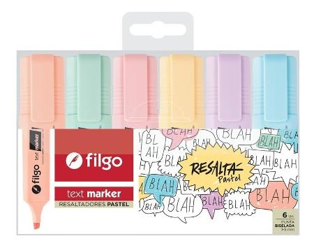 RESALTADOR FILGO TEXT X6 PASTEL (x U.)