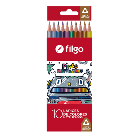 LAPIZ COLOR FILGO X10 METALIZADO (x U.)