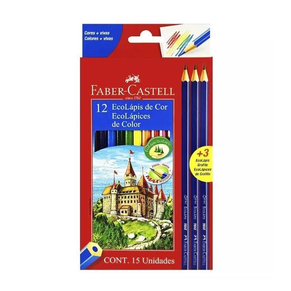 LAPIZ COLOR FABER X12 + 3 CARAS (x caj.)