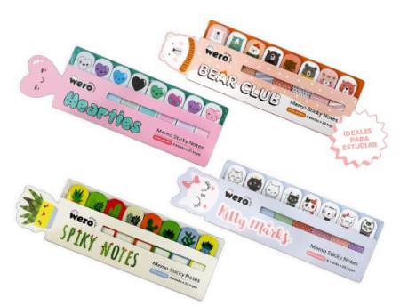 TACO ADHESIVO Y BANDERITAS WERO COOL NOTES - 3094/ 3093/ 4107/ 4106 (x U.)