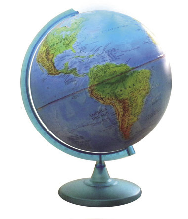 GLOBO TERRAQUEO BASE PLASTICA 30CM FISICO POLITICO (x U.)
