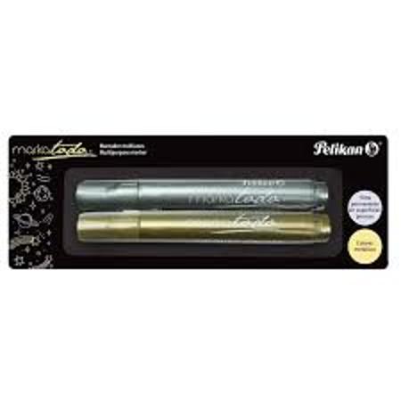 MARCADOR PELIKAN MARKATODO ORO/PLATA X2 (x U.)