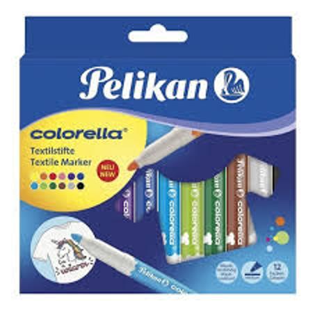 MARCADOR PELIKAN COLORELLA X12 TEXTIL (x U.)