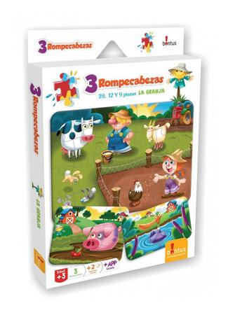 JUEGO BONTUS 3 PUZZLES 28, 12 Y 9 PIEZAS (x U.)