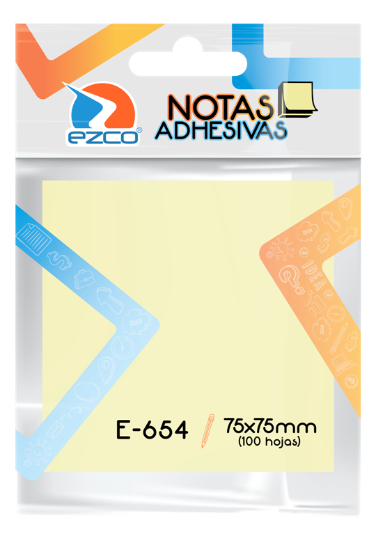 TACO ADHESIVO EZCO 75X75 100H AM E- 654 (x U.)