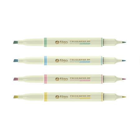 RESALTADOR FILGO 2 PUNTA X4 PASTEL (x U.)