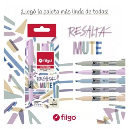 RESALTADOR FILGO FINE X5 MUTE (x bli.)