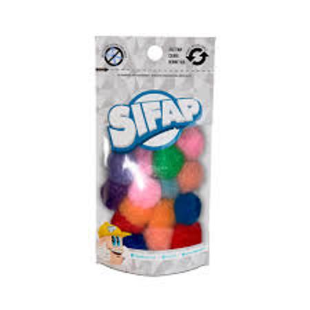 POMPON FELPA SIFAP 20MM SURT CLASICO/ FLUO / PASTEL  X20 (x U.)