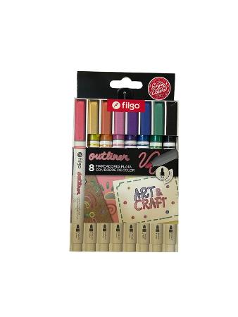 MARCADOR FILGO OUTLINER DOBLE TINTA X8 (x U.)
