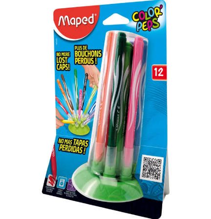 FIBRA MAPED COLOR PEPS JUNGLE X12  C/ BASE  - 845445 OFI20 (x U.)