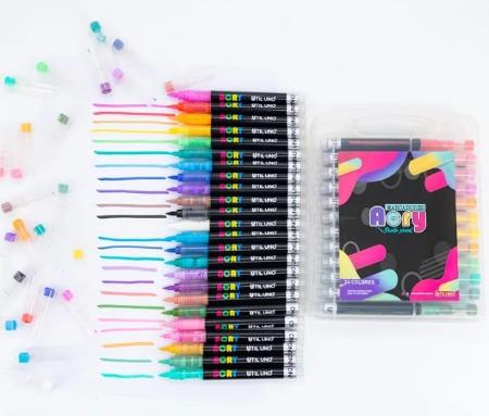 MARCADOR ACRILICO UTILUNO PUNTA PINCEL X24 OFI25 (x U.)