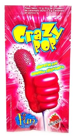 CHUPETIN CRAZY POP FRUTILLA (x U.)