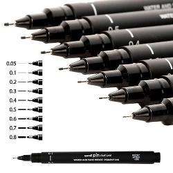 MICROFIBRA UNI PIN FINELINER X12 - BLACK (x U.)