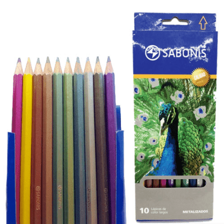 LAPIZ COLOR SABONIS X10 METALIZADO (x U.)