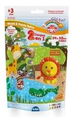 MASA DIDO GLITTER MODEL Y PUZZLE 2 JUEGOS EN 1 (x U.)