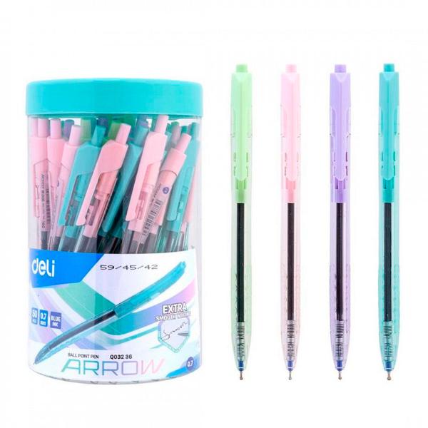 BOLIGRAFO DELI ARROW 0.7MM RT COLOR PASTEL TINTA AZUL (x U.)