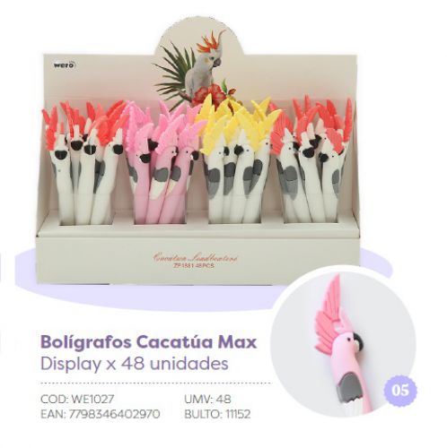 BOLIGRAFO WERO MAX -  CACATUA 1027 / UNICORNIO 1089 (x U.)