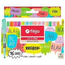 RESALTADOR FILGO FINE X16 - FLUO/ PASTEL/ RETRO/ METALIZADO (x U.)