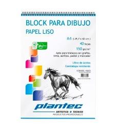 BLOCK DIBUJO PLANTEC ESPIRAL A4 40H 150GR LISO (x U.)