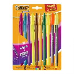 BOLIGRAFO BIC 1.2 FASHION X8 + 2 FLUO 1.6 - 950754 (x U.)