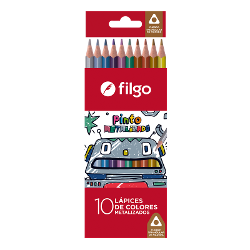 LAPIZ COLOR FILGO X10 METALIZADO (x U.)