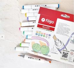 MARCADOR FILGO ARTISTICO DOBLE PUNTA X12 PASTEL (x U.)