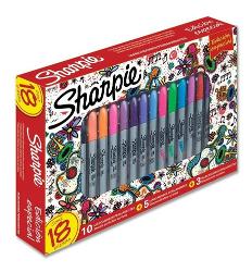 MARCADOR SHARPIE FINO X18 (3 NEON+5 MICROFIBRA) (x U.)