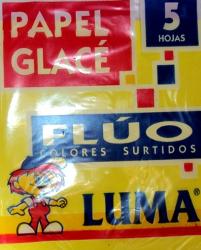 PAPEL GLACE LUMA FLUO X5 (50) (x U.)