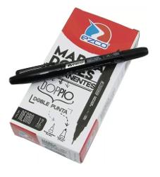 MARCADOR EZCO  2 PUNTAS NE (x U.)