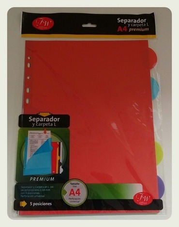 SEPARADOR FW A4 PREMIUM 5 DIVIS. - 9804 (x U.)