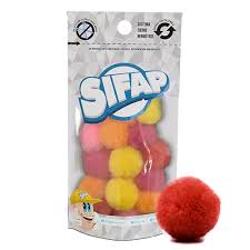 POMPON FELPA SIFAP 20MM SURT CLASICO/ FLUO / PASTEL  X20 (x U.)