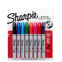 MARCADOR SHARPIE PUNTA PINCEL X8 (x U.)