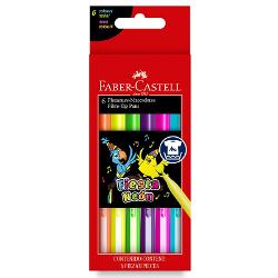 FIBRA FABER ESCOLAR X6 NEON - 555304 (x bli.)