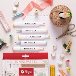 MARCADOR FILGO ARTISTICO 2 PUNTA X12 PASTEL (x U.)