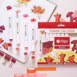 MARCADOR FILGO ARTISTICO 2 PUNTA X12 CALIDOS (x U.)