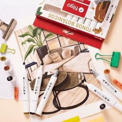 MARCADOR FILGO ARTISTICO 2 PUNTA X12 BOTANICOS (x U.)