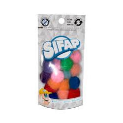 POMPON FELPA SIFAP 20MM SURT CLASICO/ FLUO / PASTEL  X20 (x U.)