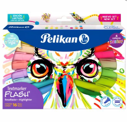 RESALTADOR PELIKAN FLASH BUHO X16 OFI10 (x U.)