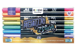 FIBRA MOOVING LONG DOBLE PUNTA PINCEL METALIZADOS X8 OFI20 (x U.)