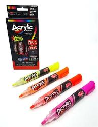 MARCADOR  TRABI ACRYLIC POP FLUO X4