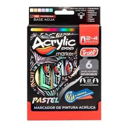 MARCADOR  TRABI ACRYLIC POP PASTEL X6 - 34088